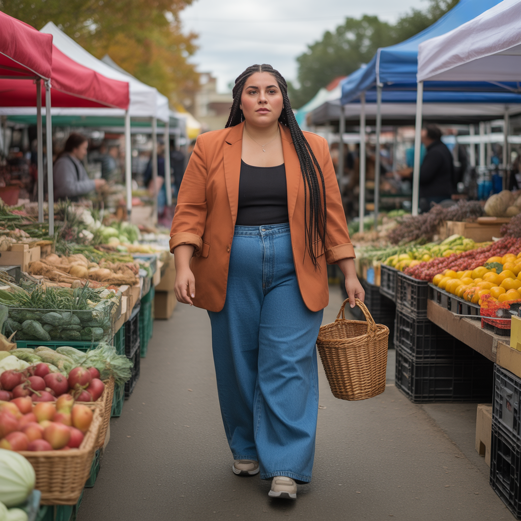 Blazer with wide-leg trousers