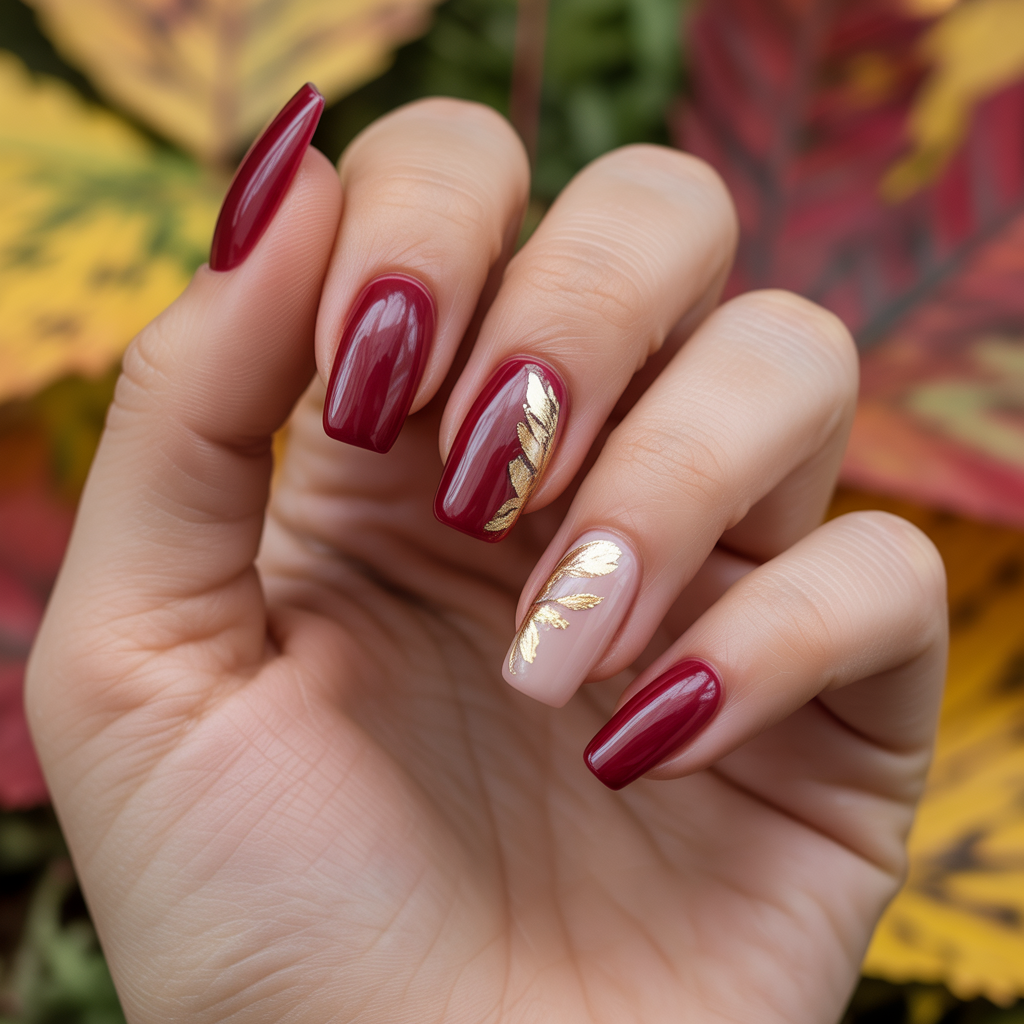 Burgundy Acrylic Nails