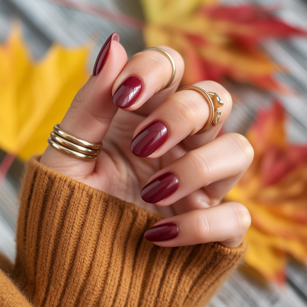 25 Trendy Dark Fall Nails Ideas You’ll Love This Autumn 1 Burgundy Glam