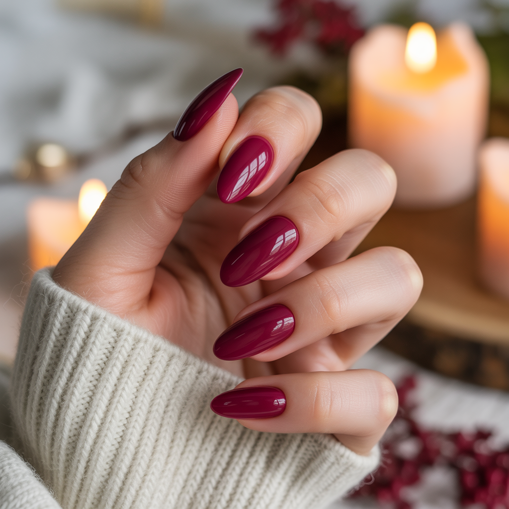 22 Best November Nails Fall Designs You’ll Love 1 Burgundy Wine Tones