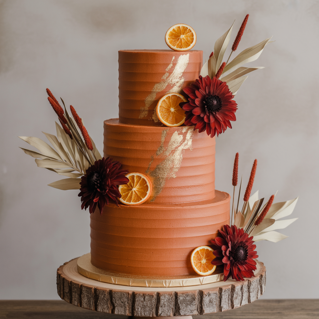 22 Best Ideas for Burnt Orange Weddings Stylish Trends to Try 7 Burnt Orange Cakes