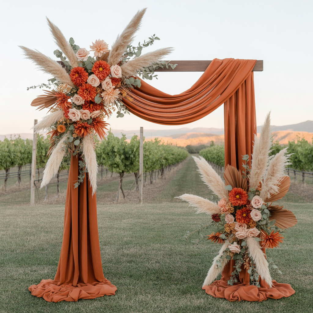 22 Best Ideas for Burnt Orange Weddings Stylish Trends to Try 4 Burnt Orange Ceremony Arches