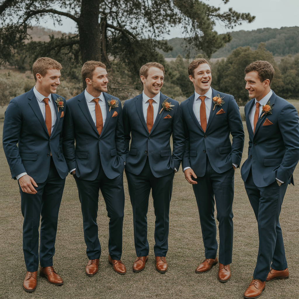 22 Best Ideas for Burnt Orange Weddings Stylish Trends to Try 2 Burnt Orange Groomsmen Accessories