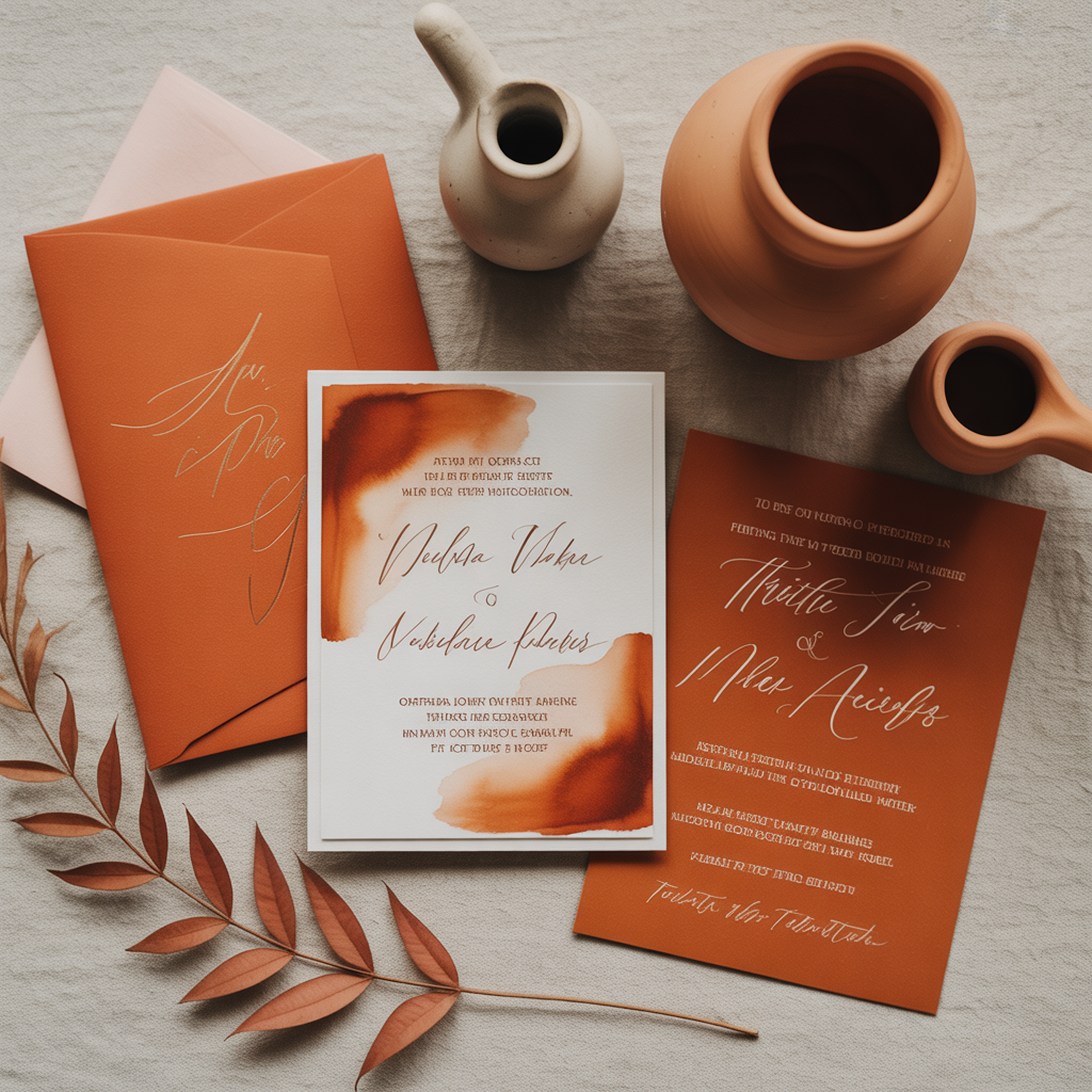 22 Best Ideas for Burnt Orange Weddings Stylish Trends to Try 6 Burnt Orange Invitations