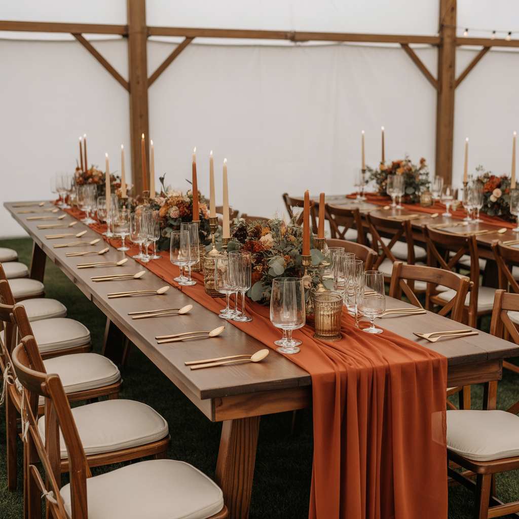 22 Best Ideas for Burnt Orange Weddings Stylish Trends to Try 5 Burnt Orange Reception Tables