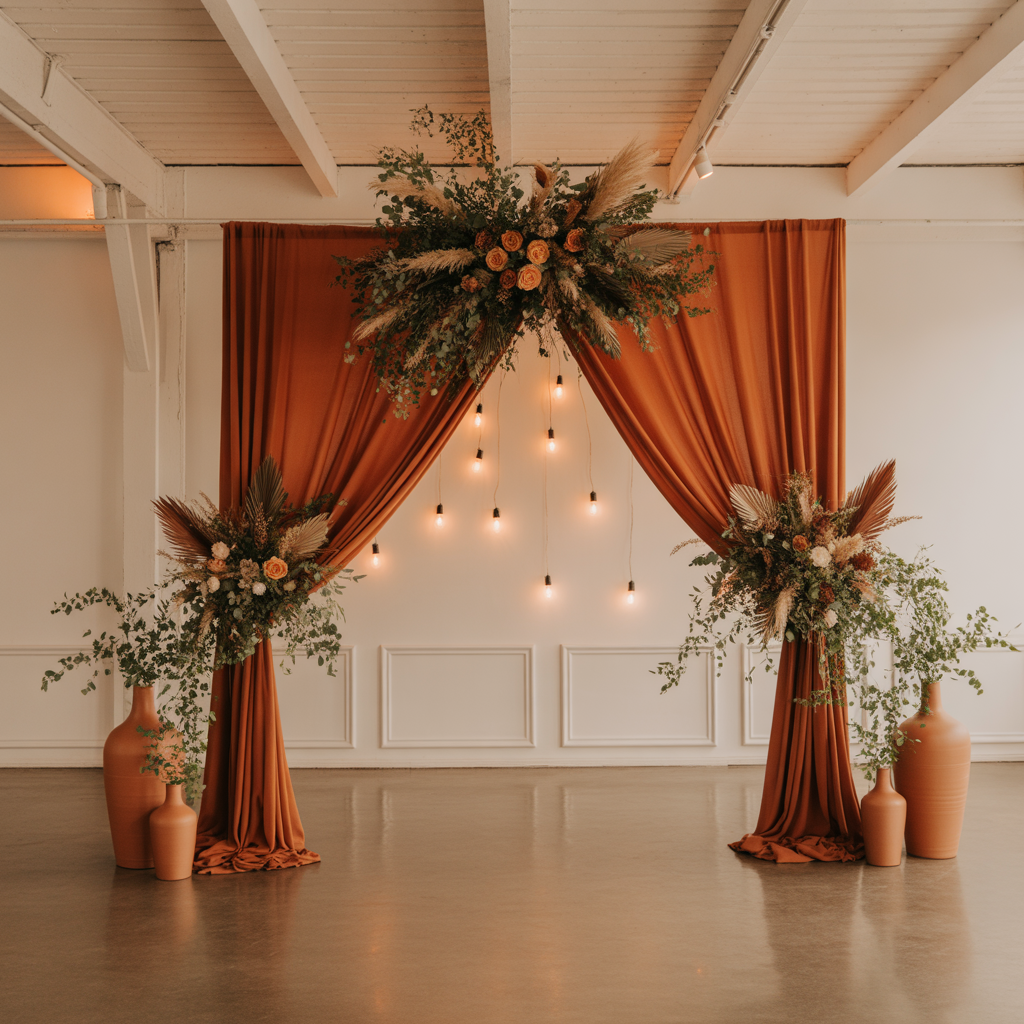 22 Best Ideas for Burnt Orange Weddings Stylish Trends to Try 11 Burnt Orange Venue Styling