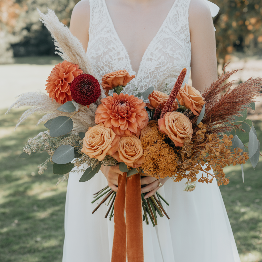 22 Best Ideas for Burnt Orange Weddings Stylish Trends to Try 3 Burnt Orange Wedding Bouquets