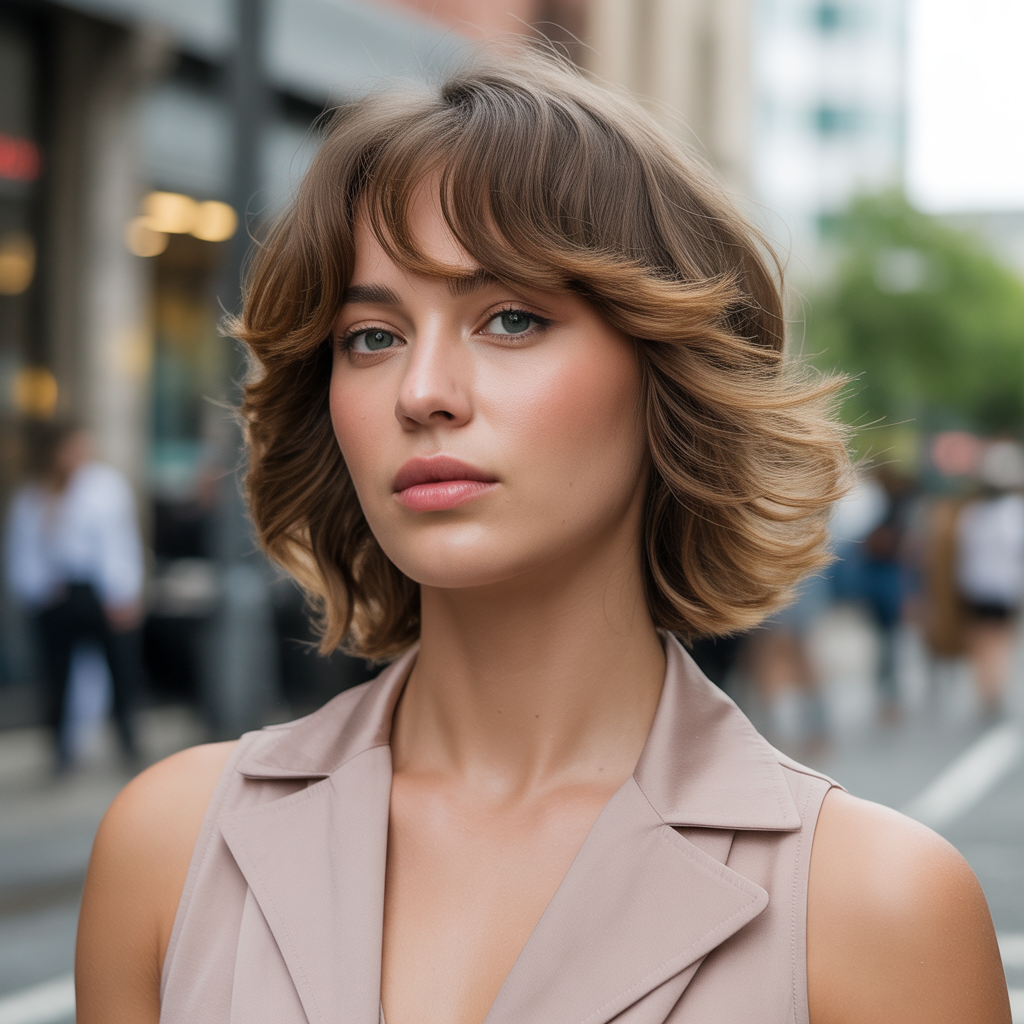 30 Best Butterfly Cut Short Hair Ideas for 2025 4 Butterfly Cut with Curtain Bangs