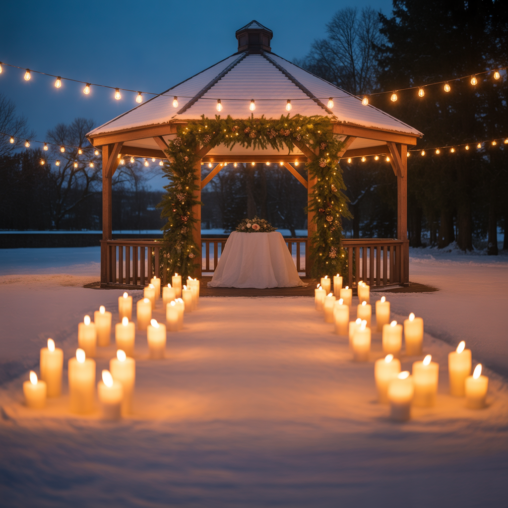 20 Best Christmas Wedding Ideas for a Magical Holiday Celebration 8 Candlelit Ambiance