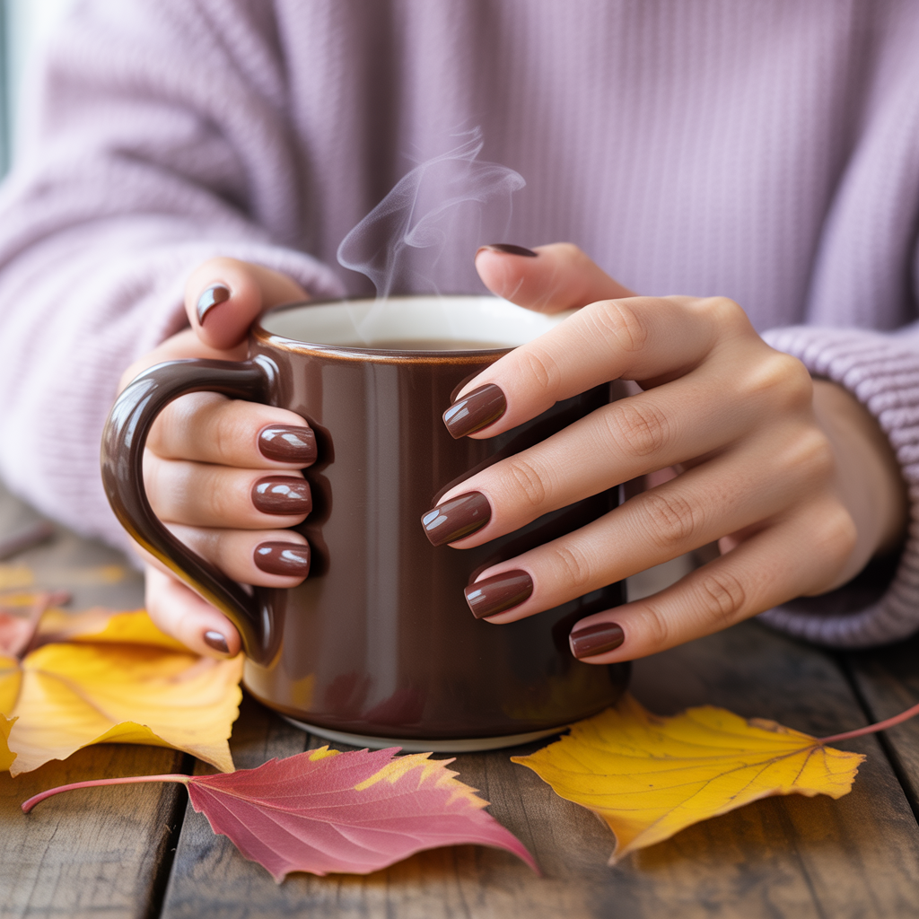 22 Best Fall Nails Trendy Designs for Autumn Vibes 20 Chocolate Brown Hues