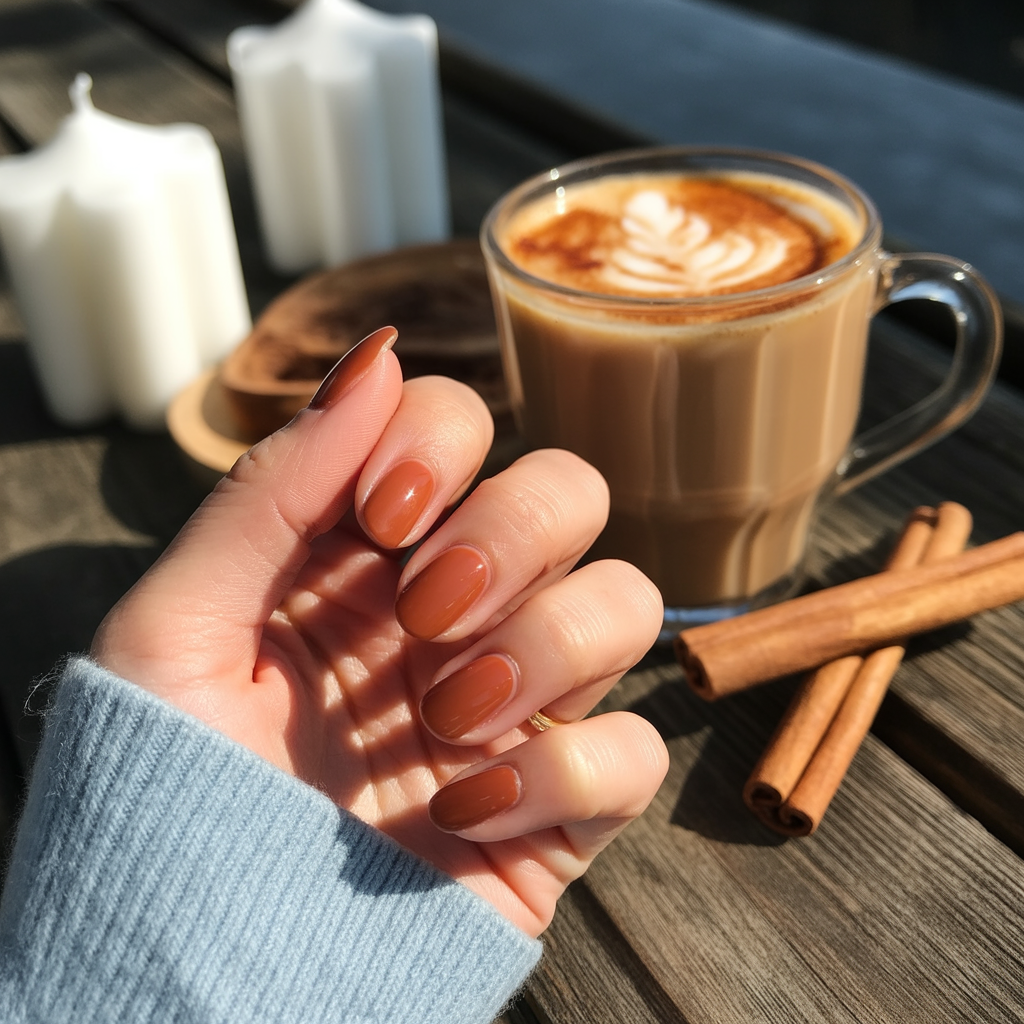 22 Best November Nails Fall Designs You’ll Love 11 Cinnamon Spice Shades
