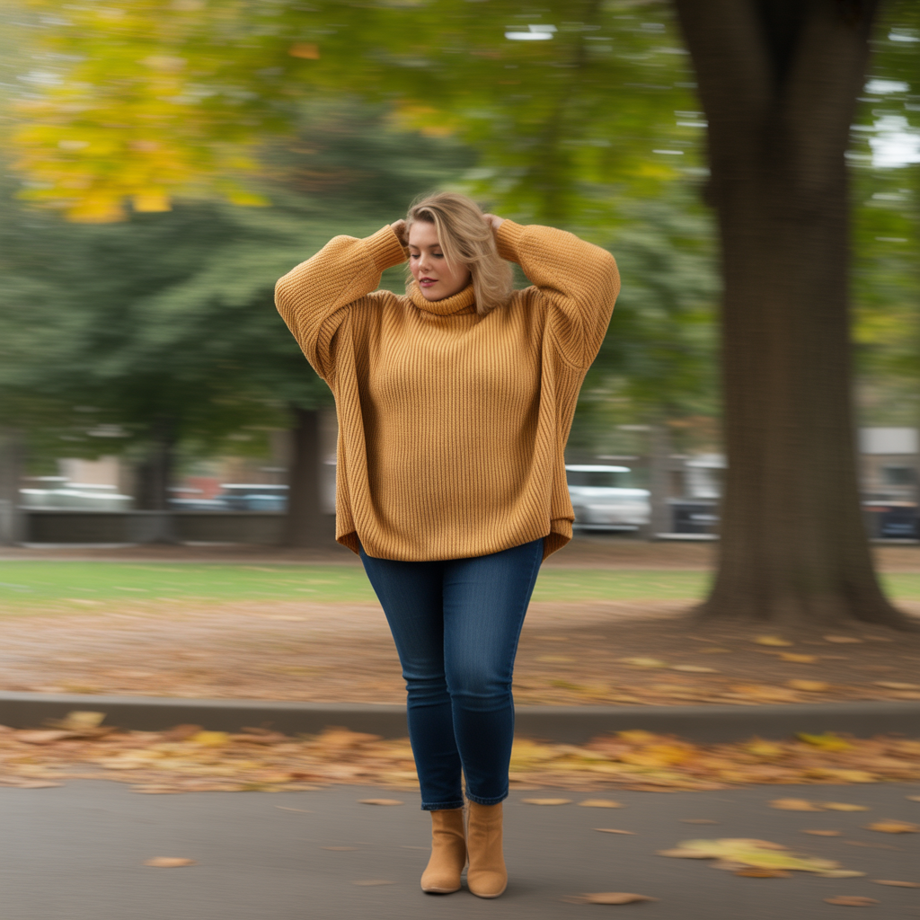 Cozy oversized sweaters with skinny jeans