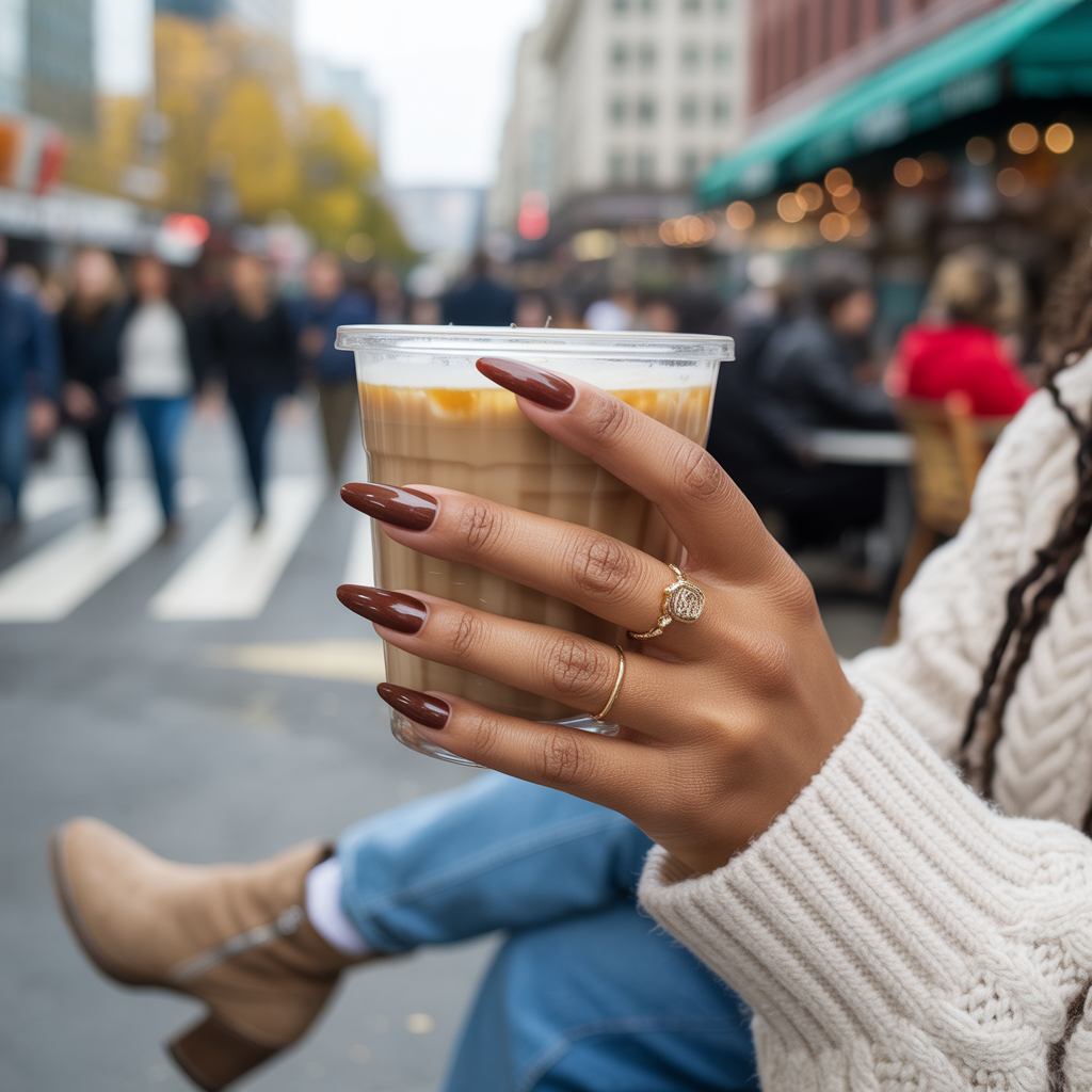 25 Trendy Dark Fall Nails Ideas You’ll Love This Autumn 8 Deep Chocolate Brown