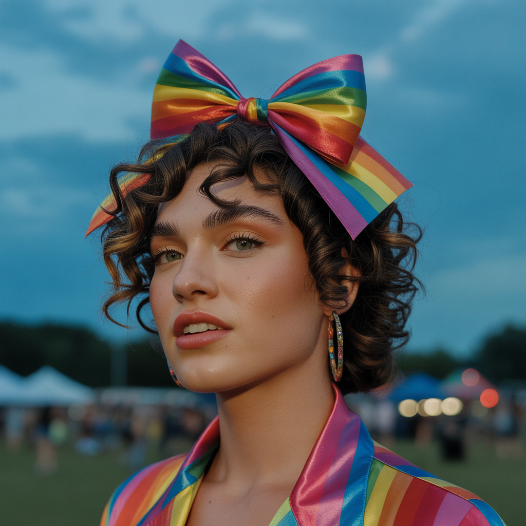 25 Stunning Christmas Hairstyles to Shine This Holiday 24 Defined Curls with Satin Bow