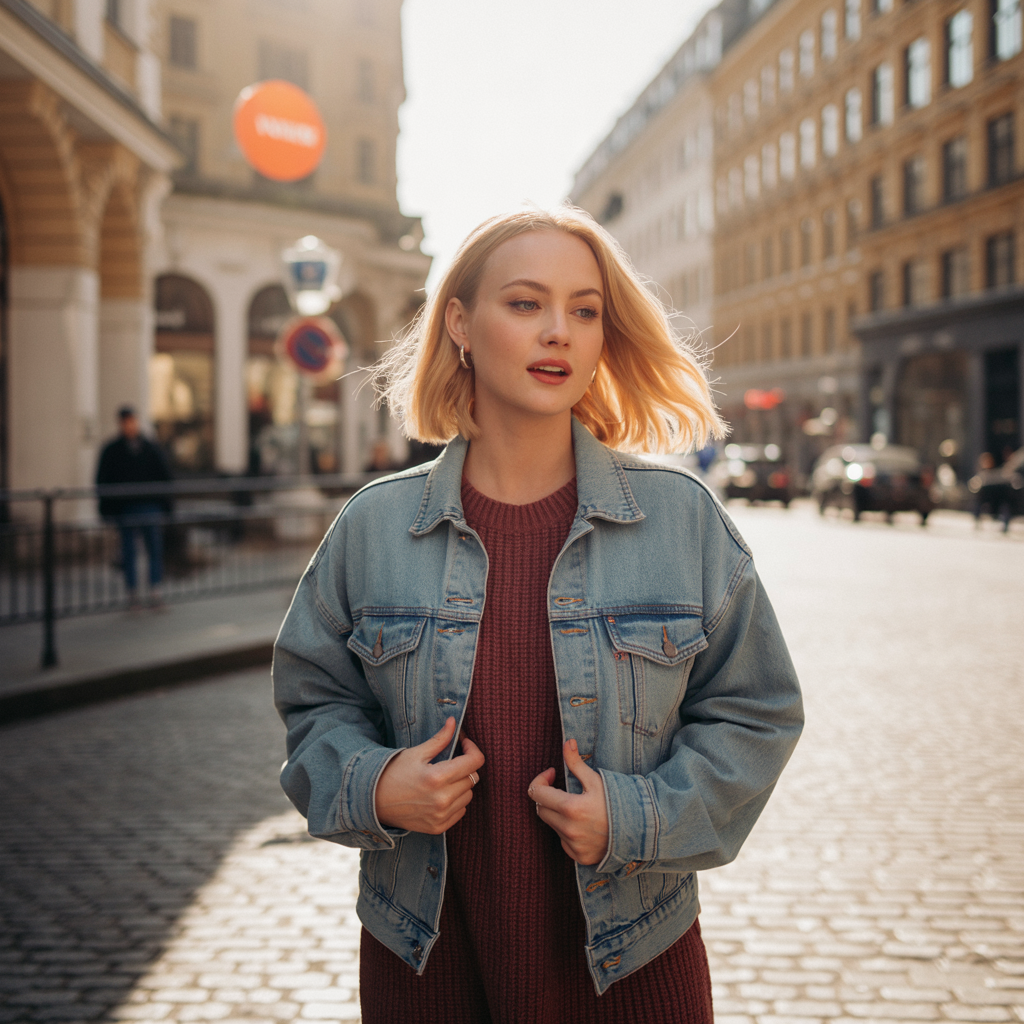 20 Chic and Comfortable Ideas About Fall Outfits for Women 5 Denim Jacket with Sweater Dress