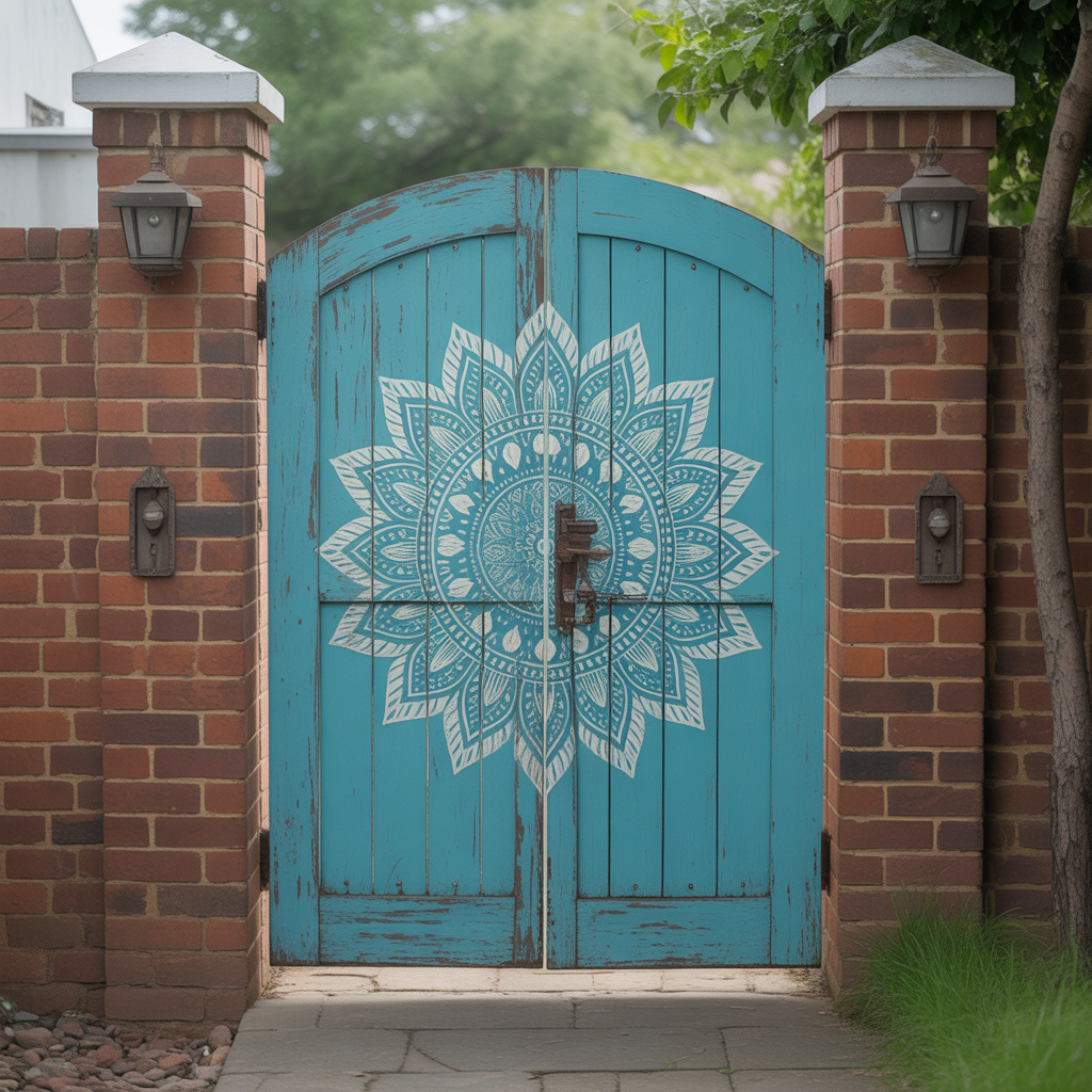 Distressed Painted Gate