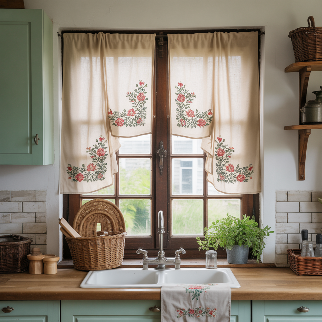 Embroidered Curtains for Artful Detail