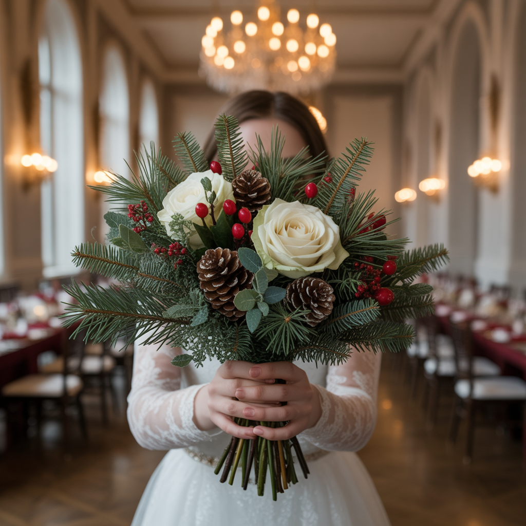 20 Best Christmas Wedding Ideas for a Magical Holiday Celebration 6 Evergreen Bouquets