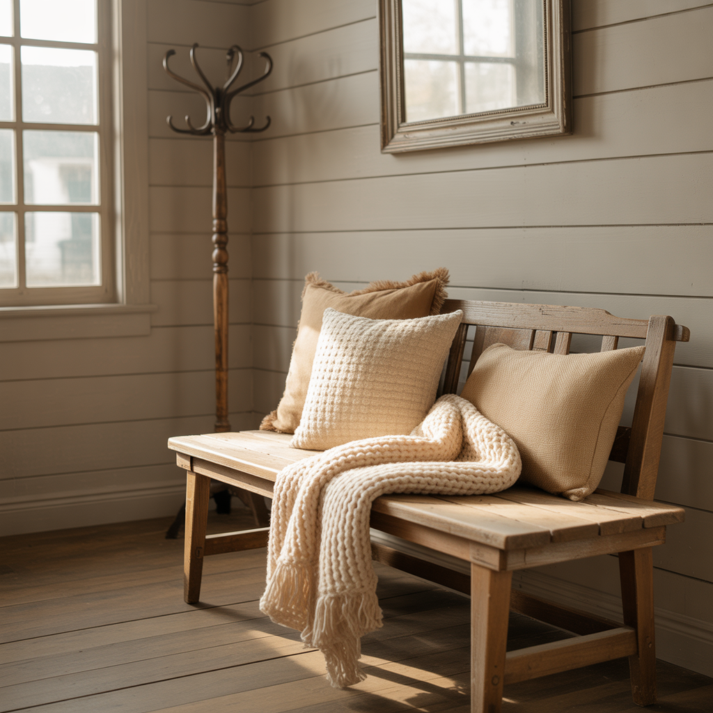 25 Stunning Farmhouse Entryway Bench Decor Ideas You’ll Love 29 Farmhouse Entryway Bench Decor