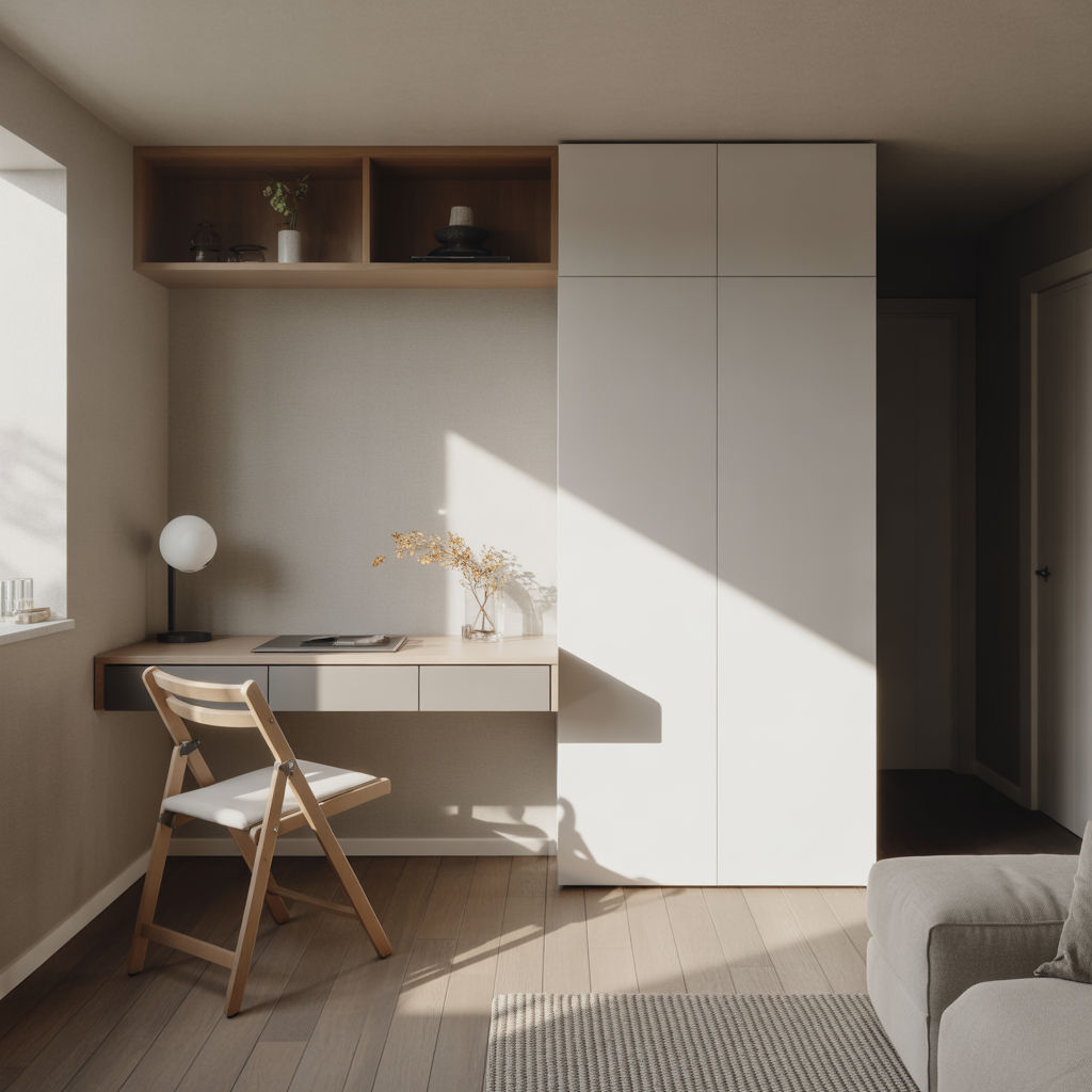 25 Inspiring Living Room Office Ideas for Stylish Workspaces 2 Floating Wall Desk