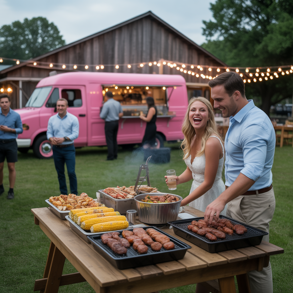 20 Stunning Barn Wedding Ideas for a Rustic Celebration 8 Food Trucks and Barbecue Stations