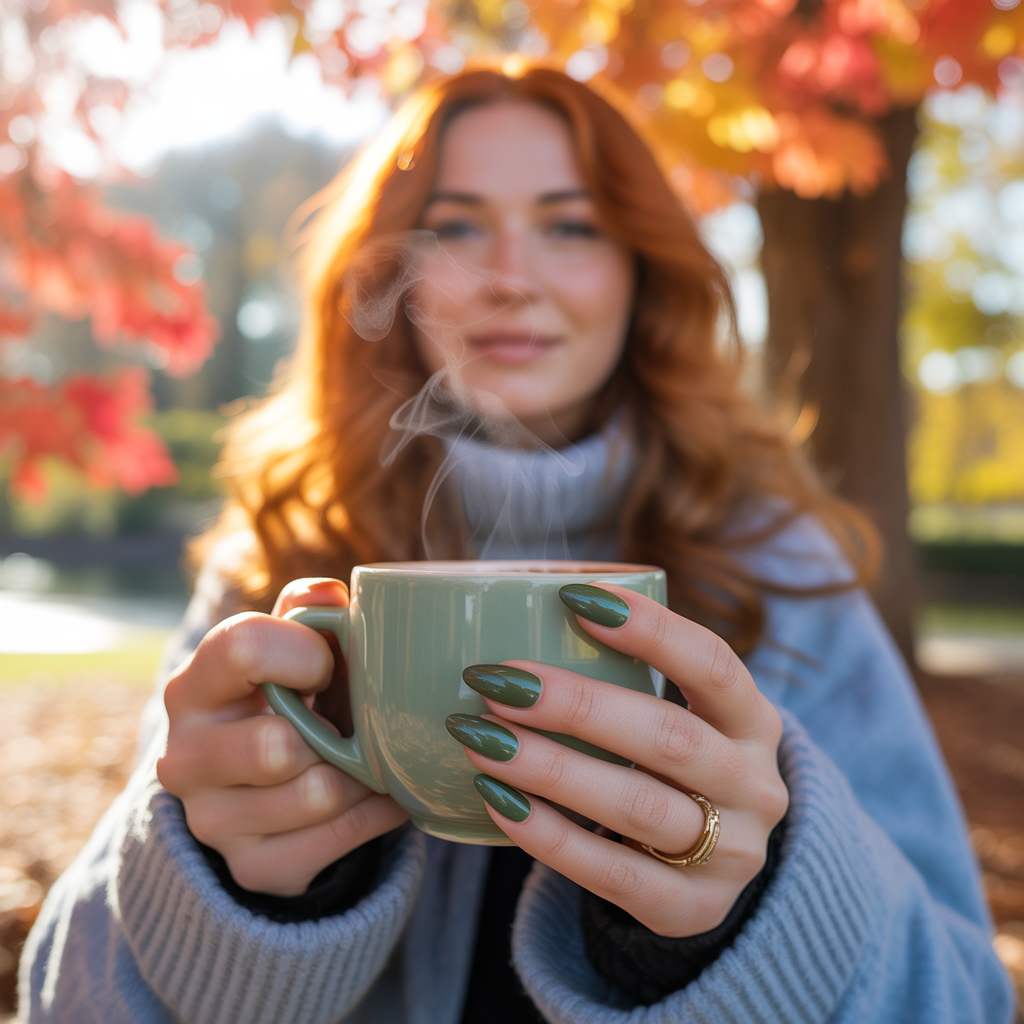 25 Trendy Dark Fall Nails Ideas You’ll Love This Autumn 4 Forest Green