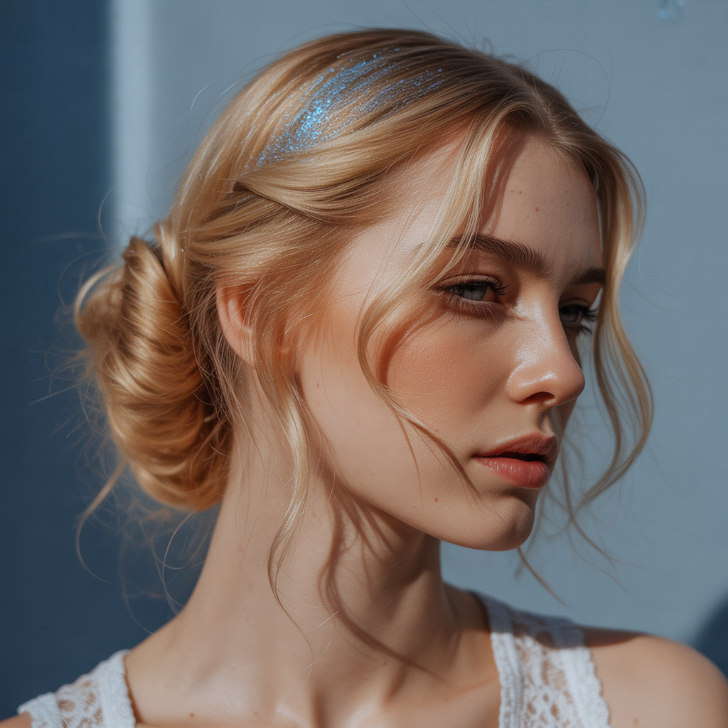 25 Stunning Christmas Hairstyles to Shine This Holiday 15 French Twist with Glitter Gel