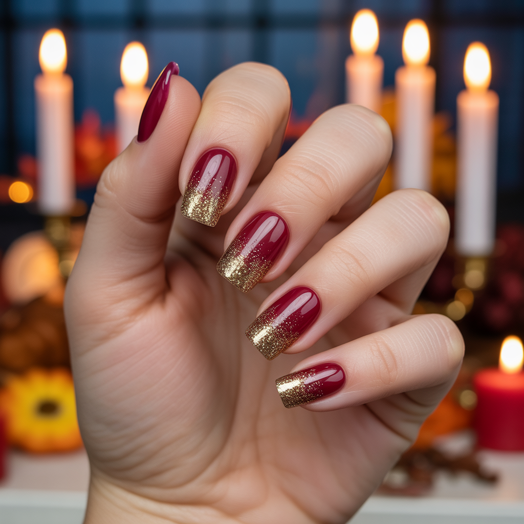 25 Best Cute Nails for Fall You’ll Want This Season 15 Glitter Fade Nails