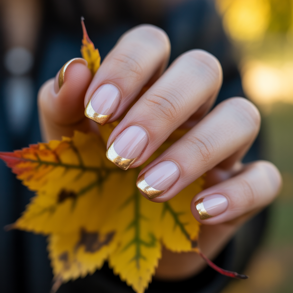 25 Best Cute Nails for Fall You’ll Want This Season 10 Gold-Tipped French Nails