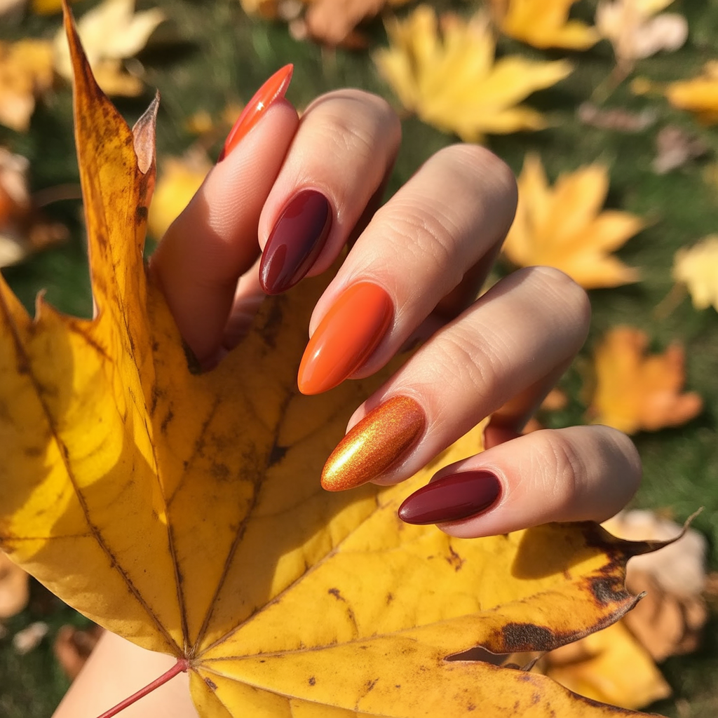 22 Best November Nails Fall Designs You’ll Love 13 Gradient Autumn Ombre