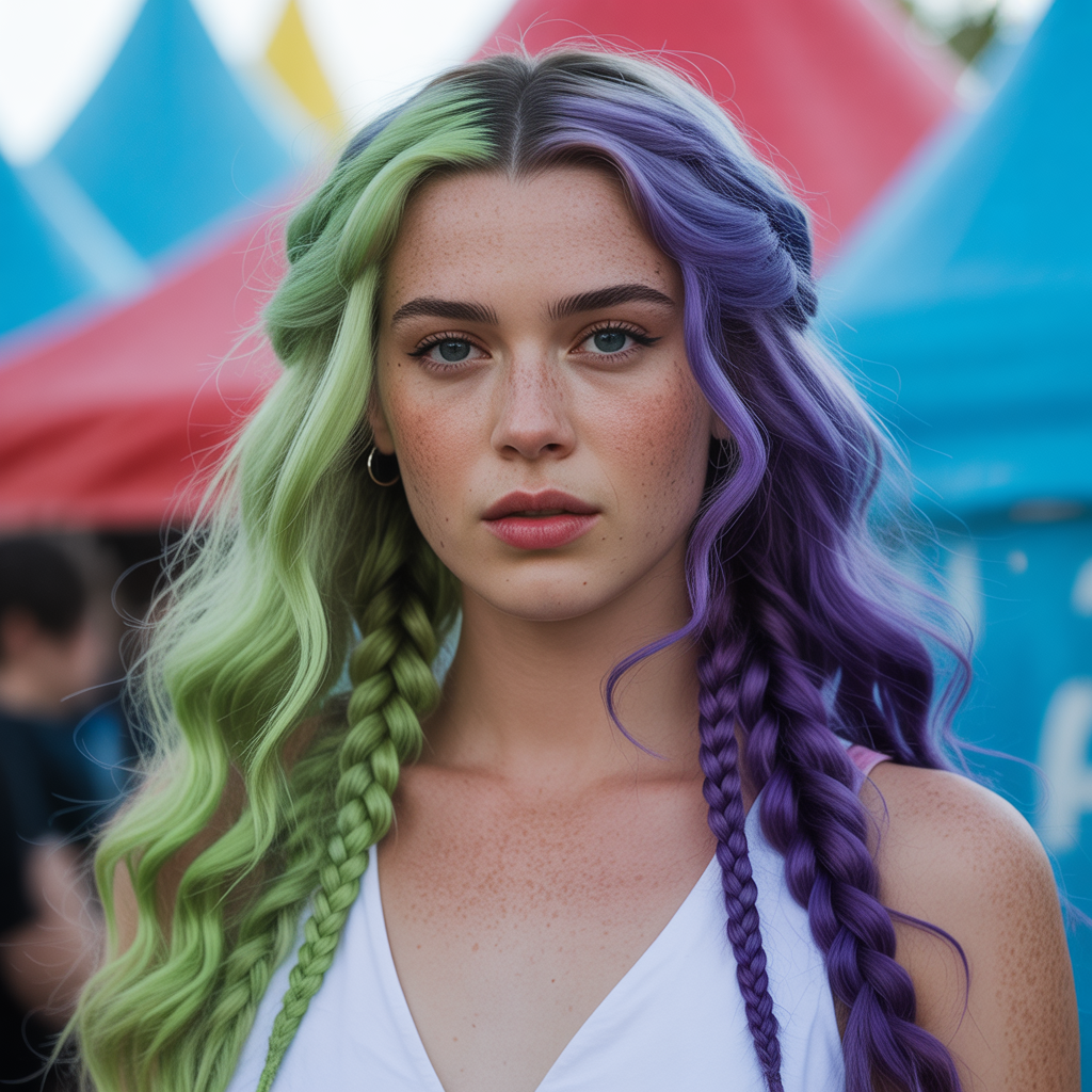 20 Stunning Ideas about Gemini Hair Styles to Try This Year 4 Green and Purple Boldness