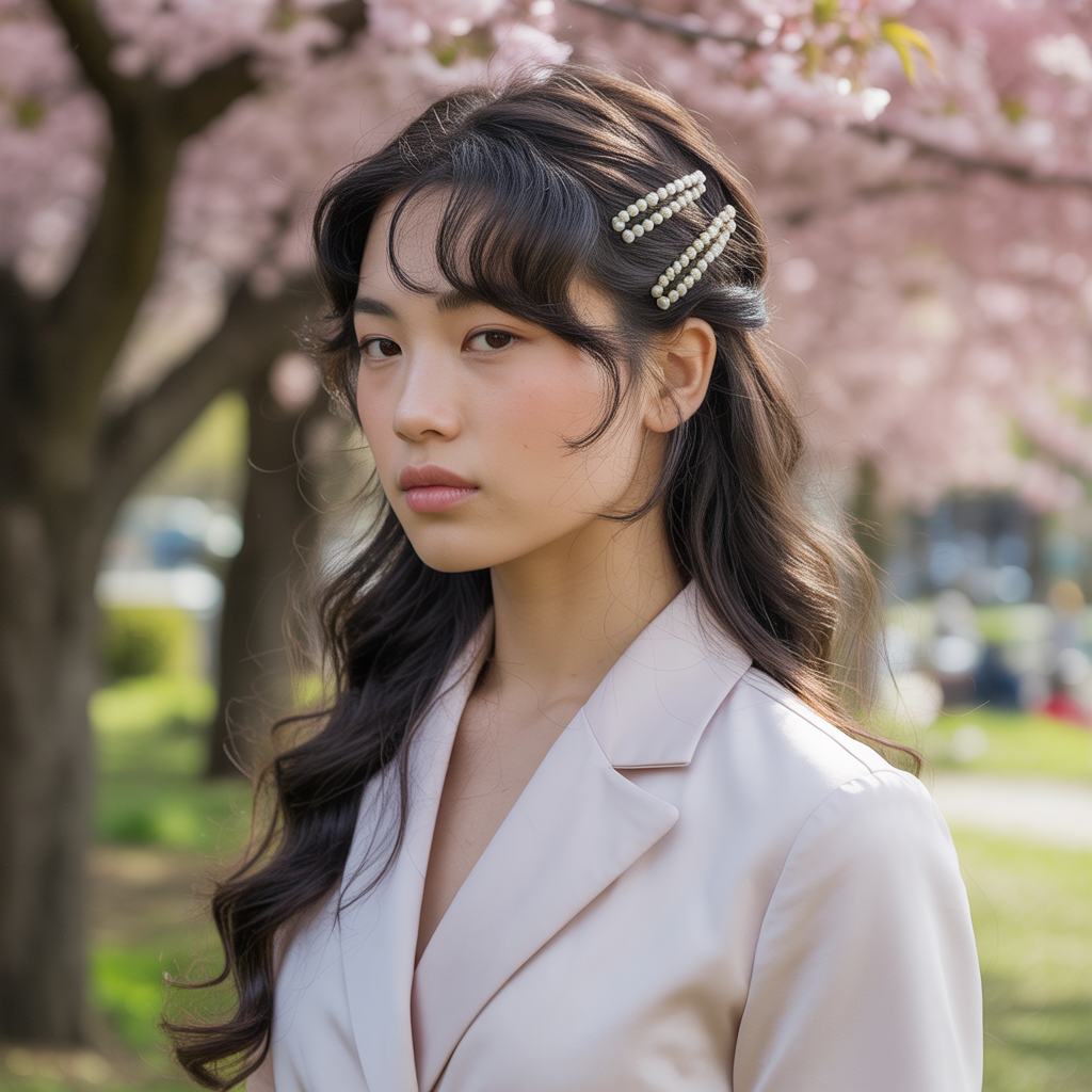 25 Stunning Christmas Hairstyles to Shine This Holiday 5 Half-Up Style with Pearl Clips