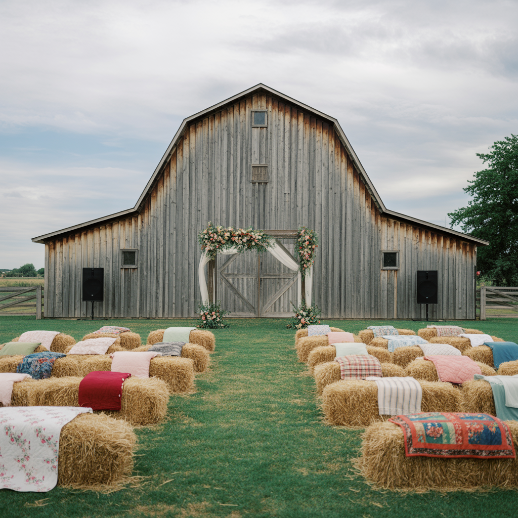 20 Stunning Barn Wedding Ideas for a Rustic Celebration 5 Hay Bale Seating