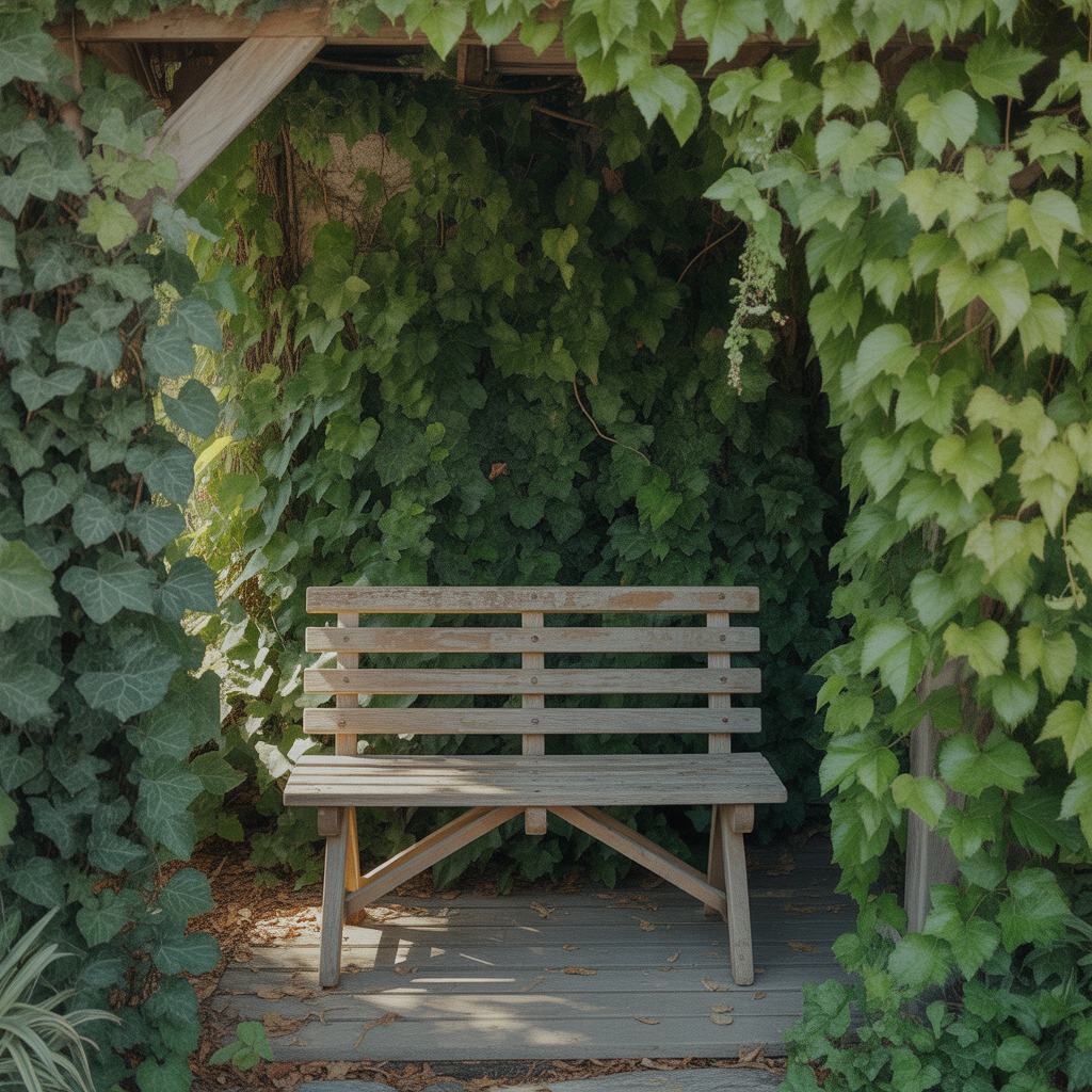 Hidden Bench Behind Ivy
