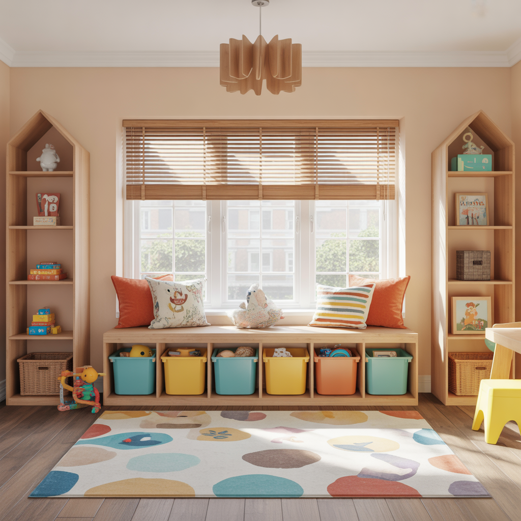 Kids’ Toy Storage Under the Window
