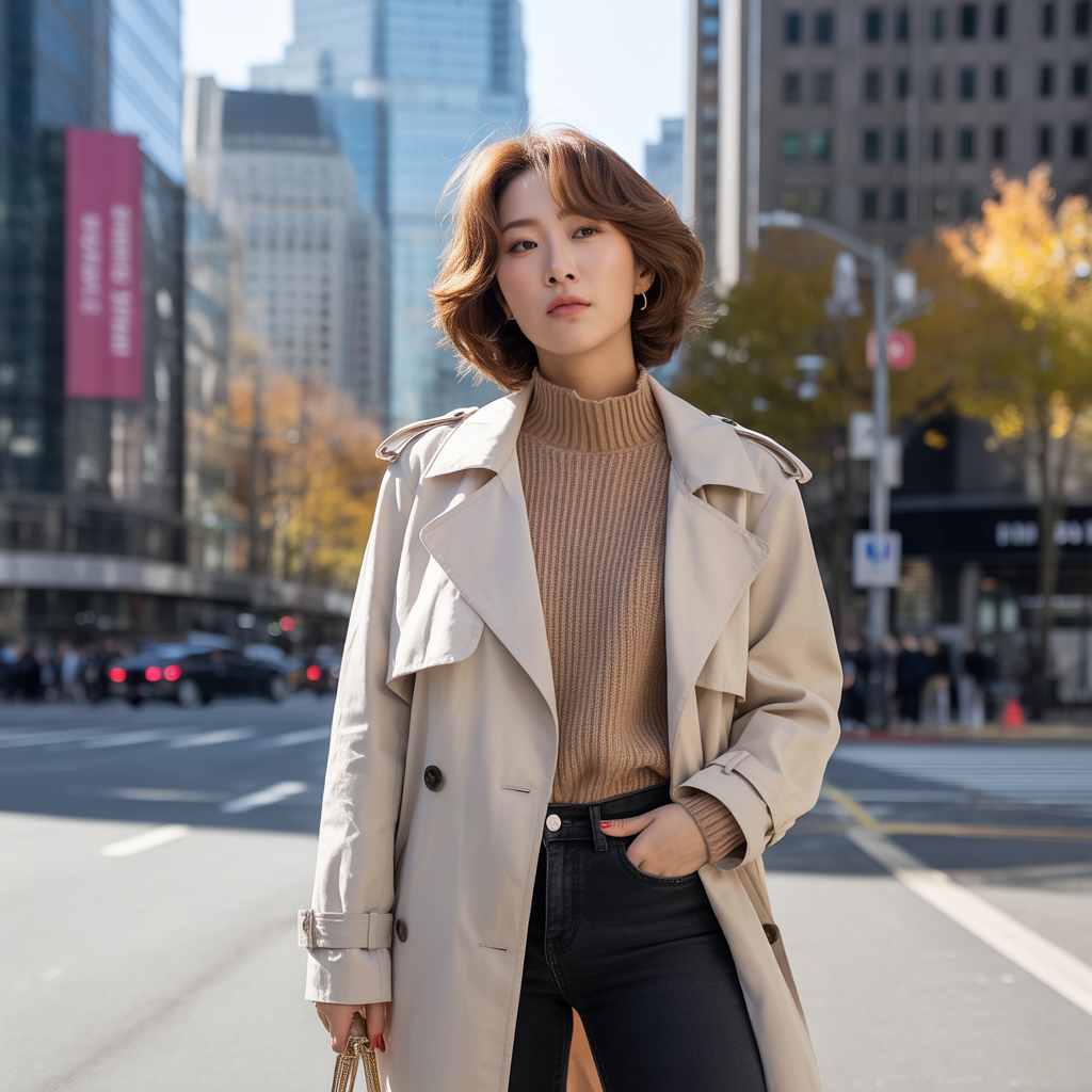 Korean Ash Brown Hair with Layers