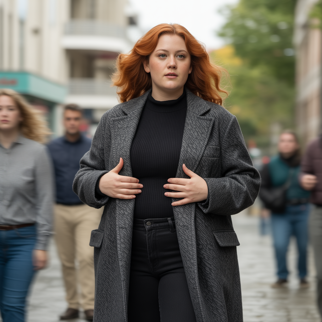 Long coat with monochrome base