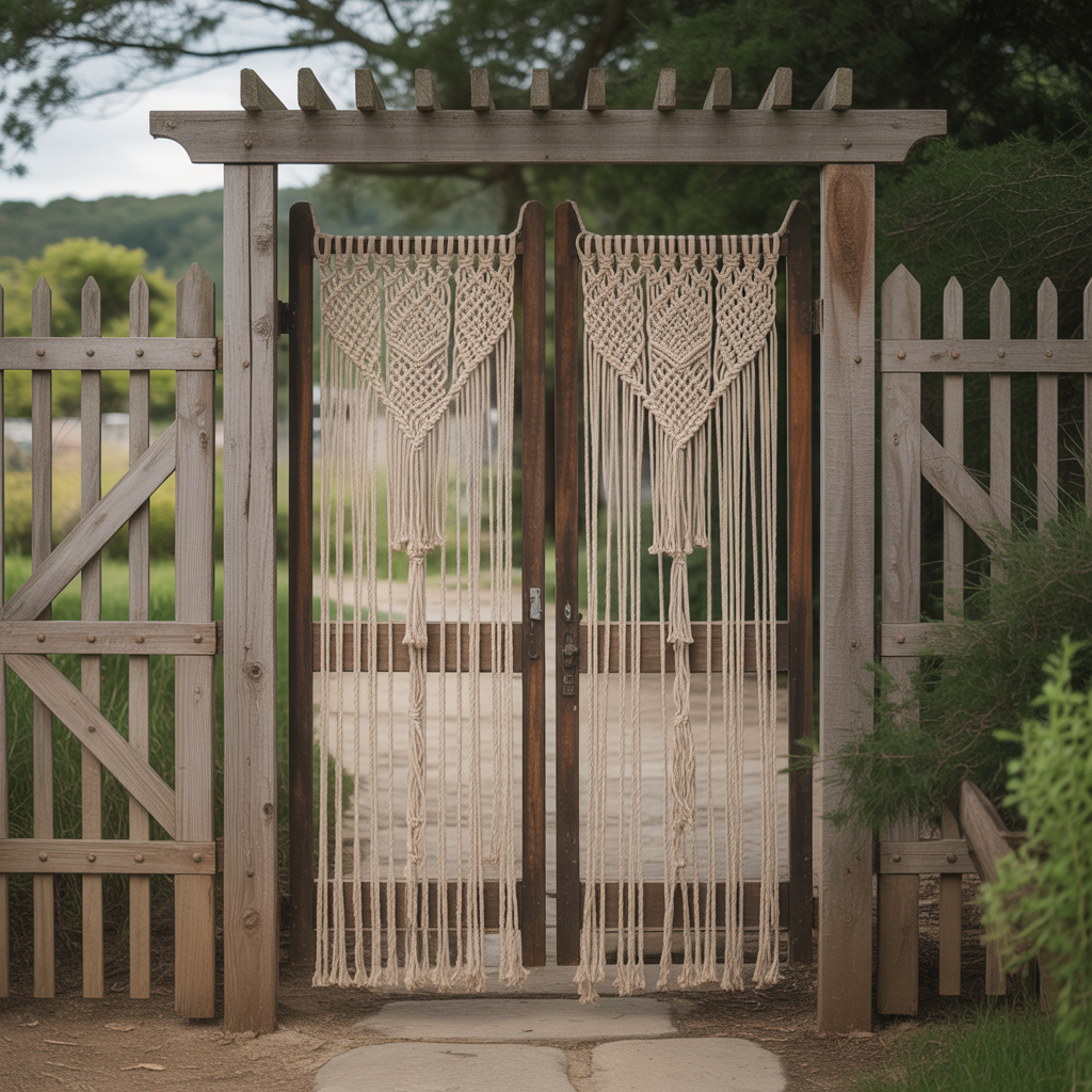 Macramé Accents on a Gate