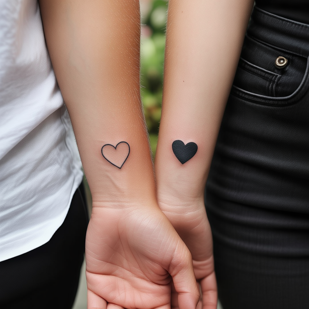 22 Couple Tattoo Ideas to Celebrate Love and Connection 2 Matching Hearts