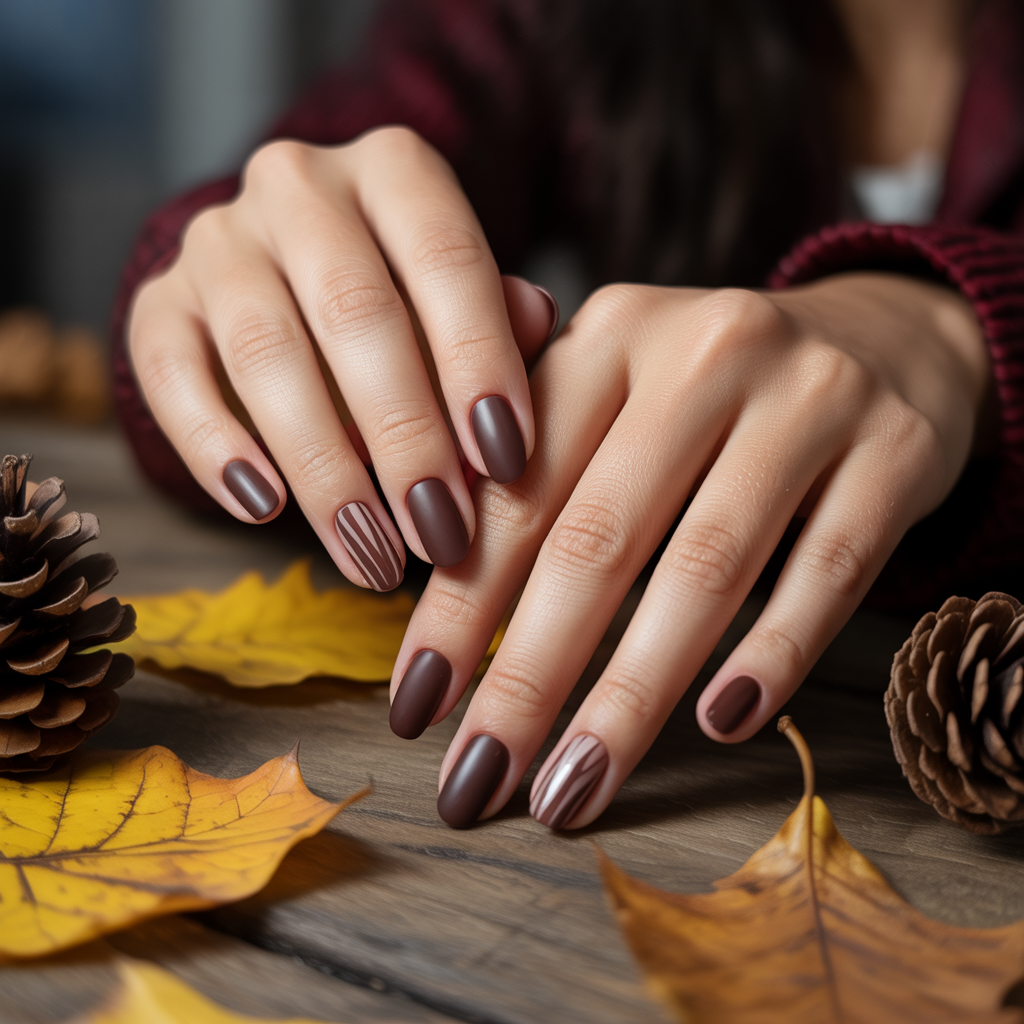 22 Best November Nails Fall Designs You’ll Love 8 Matte Brown Nails