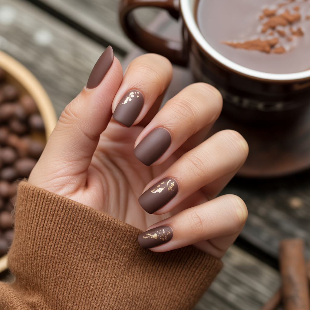 25 Best Cute Fall Nails You’ll Want to Try This Season 8 Matte Chocolate Nails
