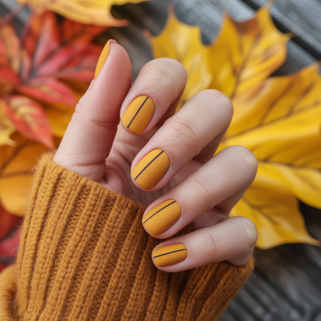 25 Best Cute Nails for Fall You’ll Want This Season 7 Matte Mustard Nails