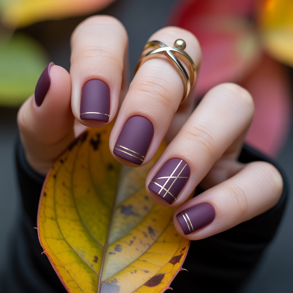 25 Best Cute Nails for Fall You’ll Want This Season 16 Matte Plum Nails