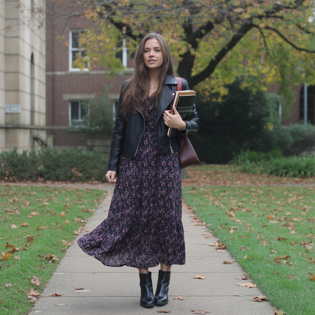Stylish Fall Outfit Ideas for College Students to Try 18 Maxi dresses with boots