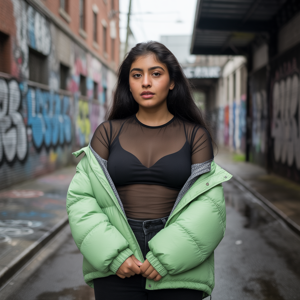 25 Ideas About Edgy Fall Outfits to Rock This Season 17 Mesh Top with Oversized Jacket