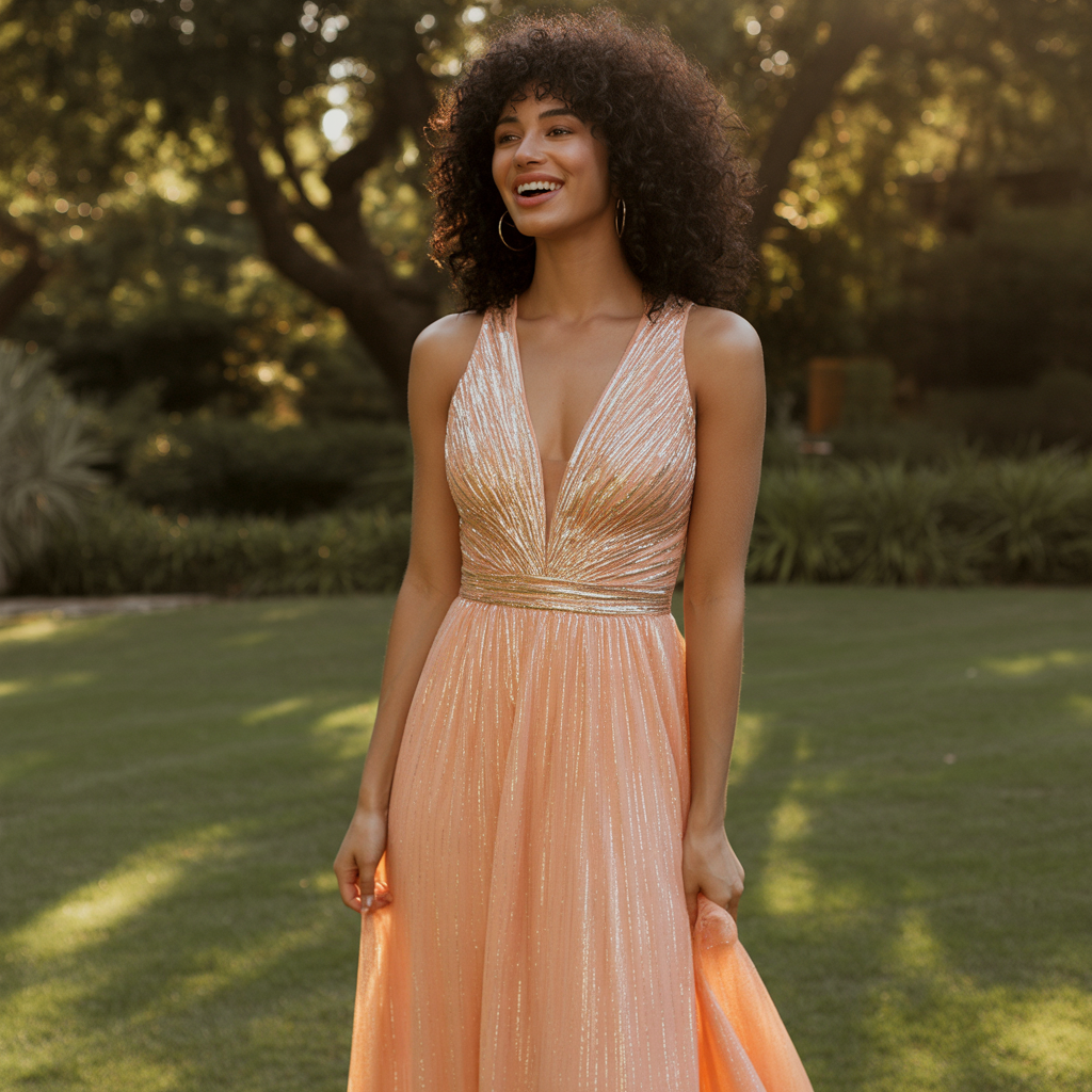 Metallic Accent Dress