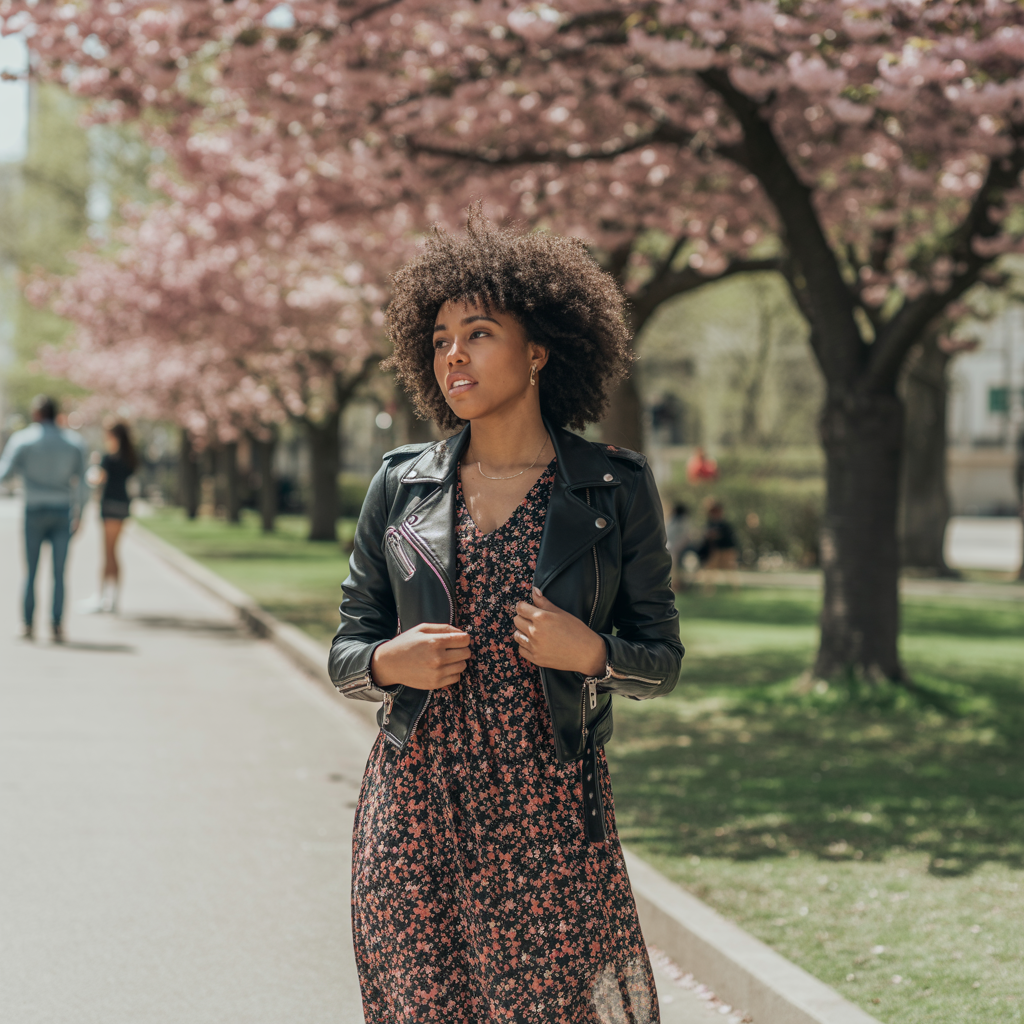 20 Chic and Comfortable Ideas About Fall Outfits for Women 2 Midi Dress with Leather Jacket