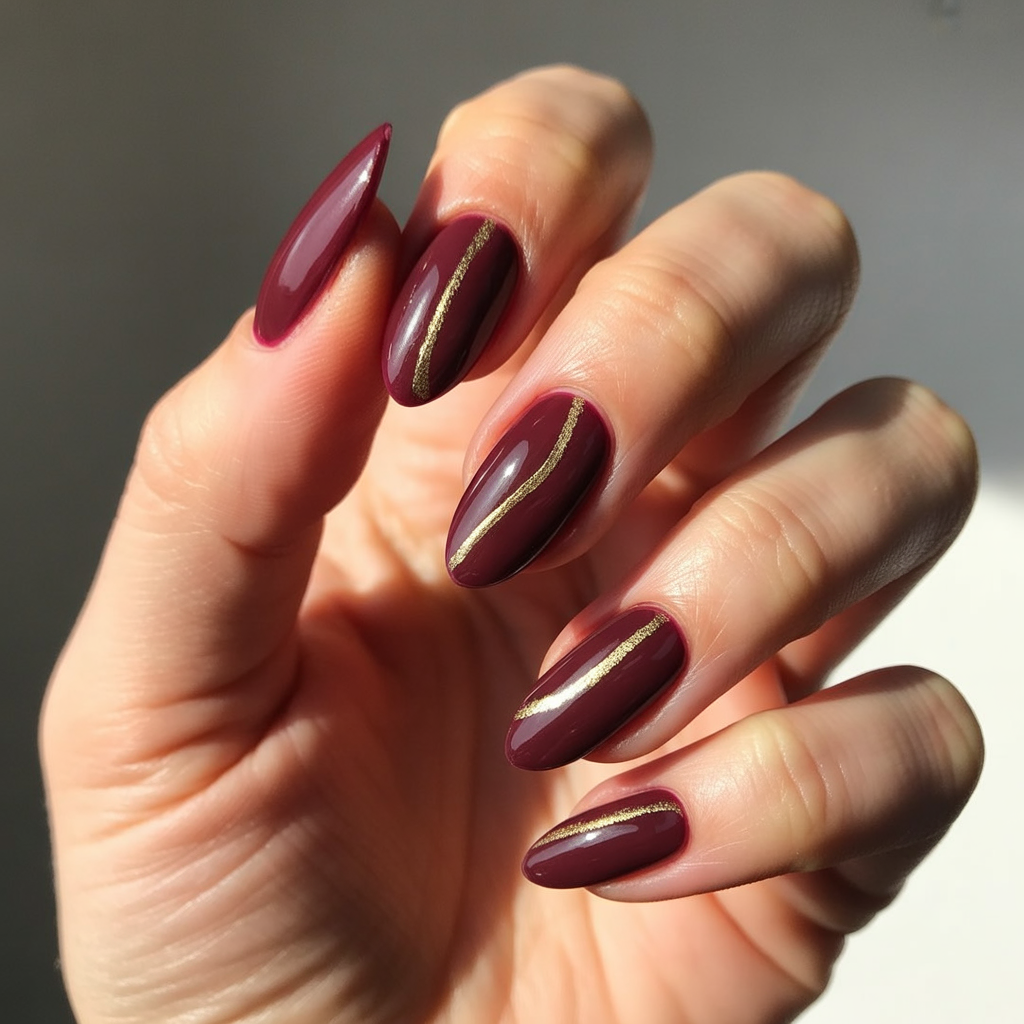 25 Trendy Dark Fall Nails Ideas You’ll Love This Autumn 22 Minimalist Lines