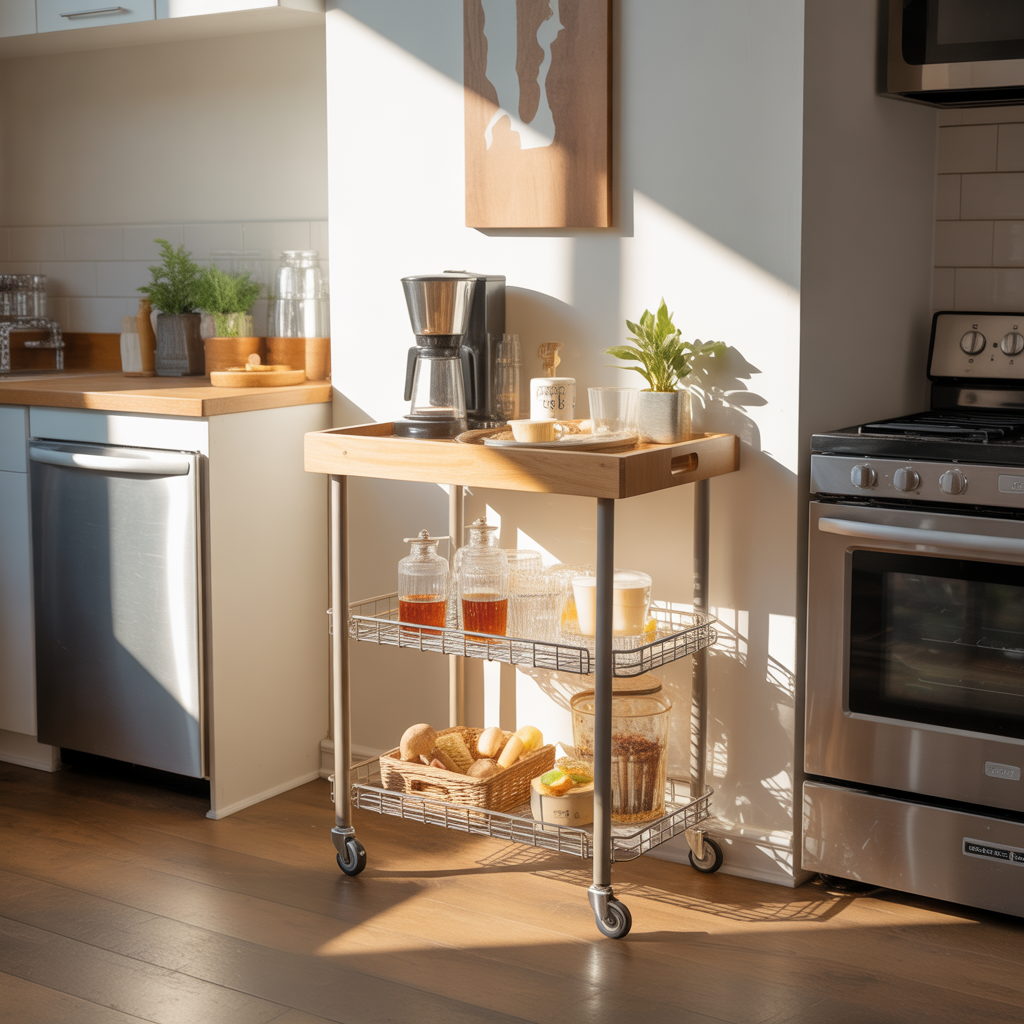 25 Best Coffee Bar for Small Spaces Ideas You’ll Love 11 Narrow Rolling Cart