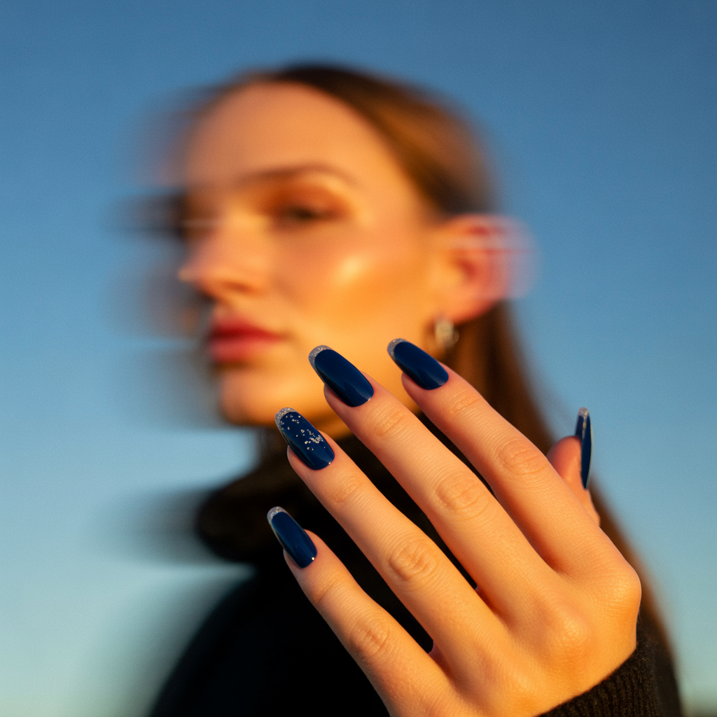 22 Best November Nails Fall Designs You’ll Love 12 Navy Blue Sophistication